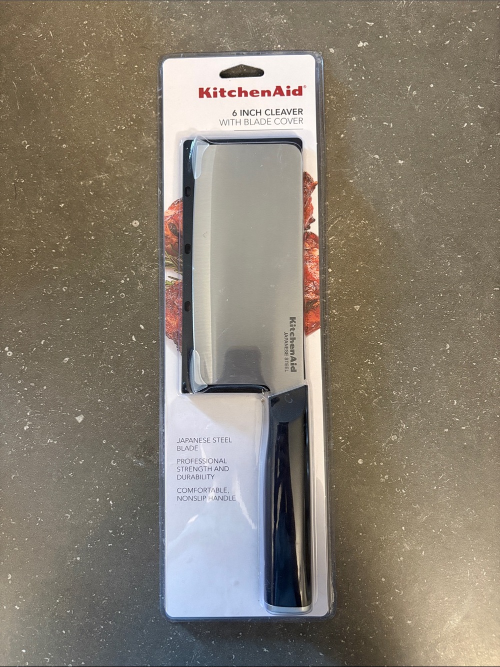 KitchenAid 6" Cleaver with Black Handle and Silver Blade